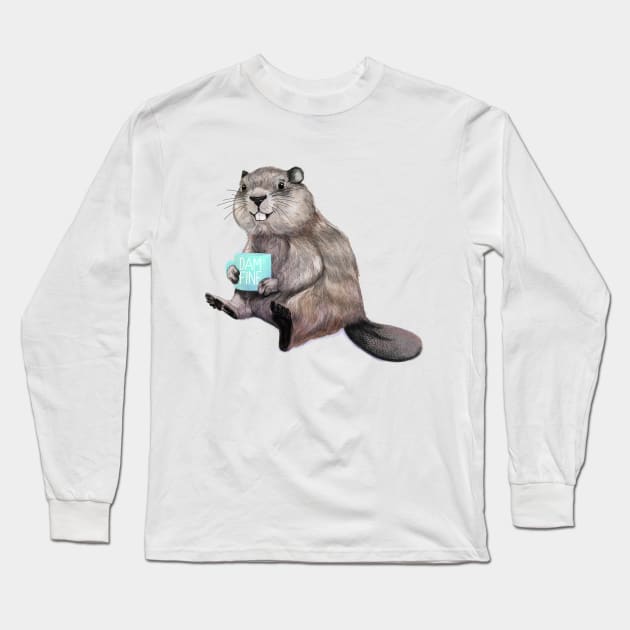 Dam Fine Beaver Long Sleeve T-Shirt by LauraGraves